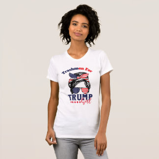 Trump Girl Messy Bun Wahlfahne T-Shirt