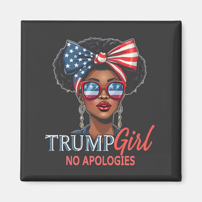 Trump Girl No apology Inagururations Girls Power Magnet (Vorne)