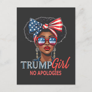 Trump Girl No apology Inagururations Girls Power Postkarte