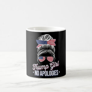 Trump Girl No Apology Messy Bun Retro Vintag Kaffeetasse