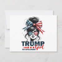 Trump Girl No Apology Messy Bun Sunglasses Trump