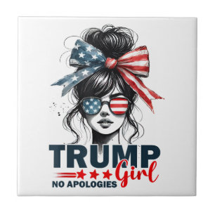 Trump Girl No Apology Messy Bun Sunglasses Trump Fliese
