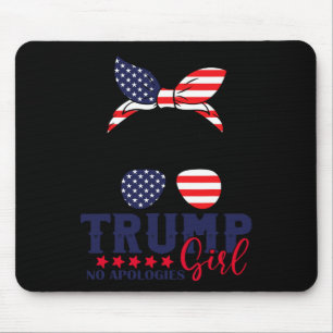 Trump Girl No apology Messy Bun Trump 2024 Ameri Mousepad