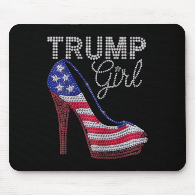 Trump Girl Stilettos High Heel American Flag Blake Mousepad (Vorne)