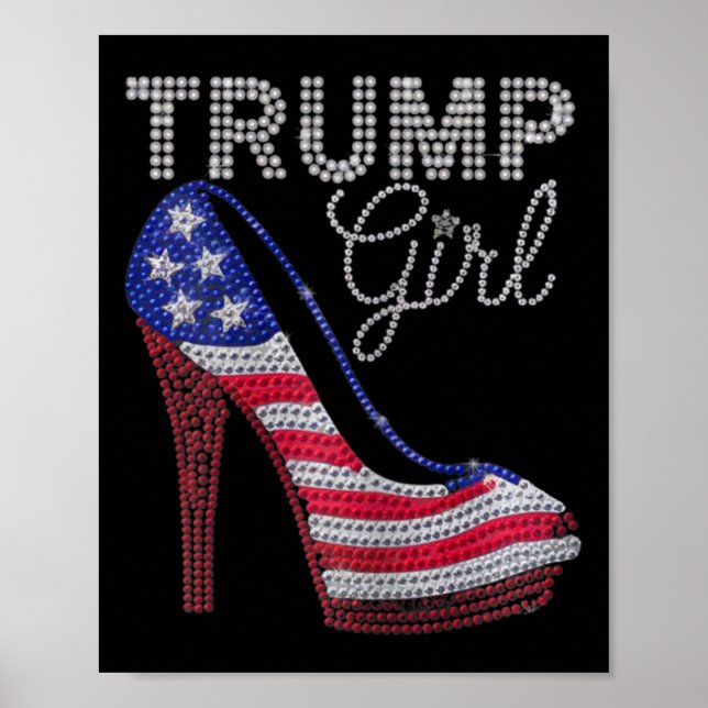 Trump Girl Stilettos High Heel American Flag Blake Poster (Vorne)
