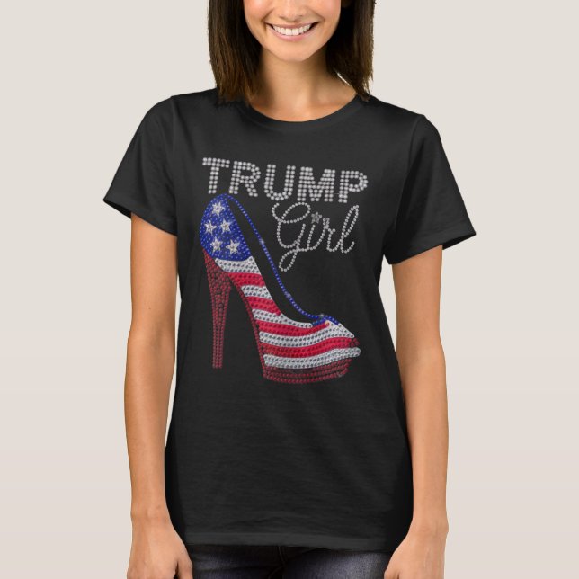 Trump Girl Stilettos High Heel American Flag Blake T-Shirt (Vorderseite)
