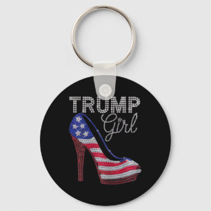 Trump Girl Stilettos High Heel Amerikanische Flagg Schlüsselanhänger