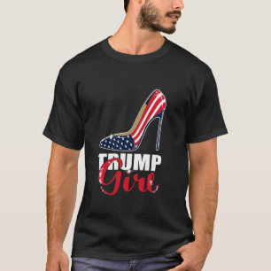 Trump Girl Stilettos High Heel amerikanische Flagg T-Shirt