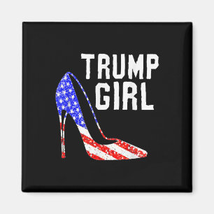 Trump Girl Trump 2025: Amerikanische Flagge Magnet