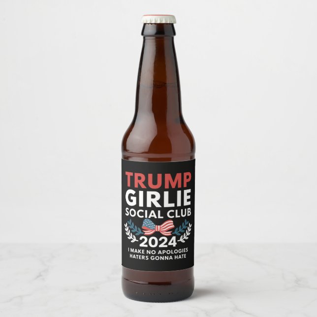 Trump Girlie Coquette Social Club Wahlen Bierflaschenetikett (Vorderseite)