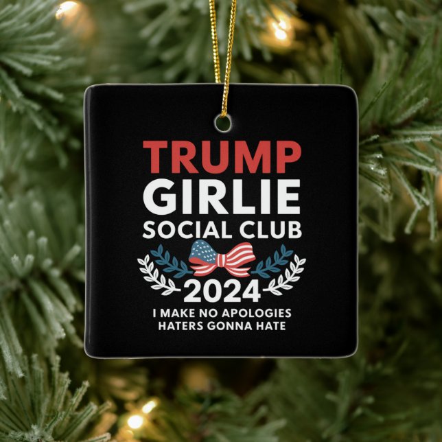 Trump Girlie Coquette Social Club Wahlen Keramikornament (Baum)