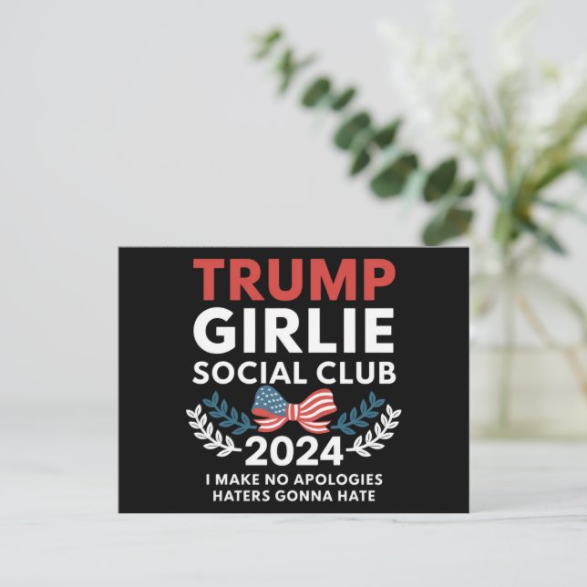 Trump Girlie Coquette Social Club Wahlen Postkarte (Stehend Vorderseite)