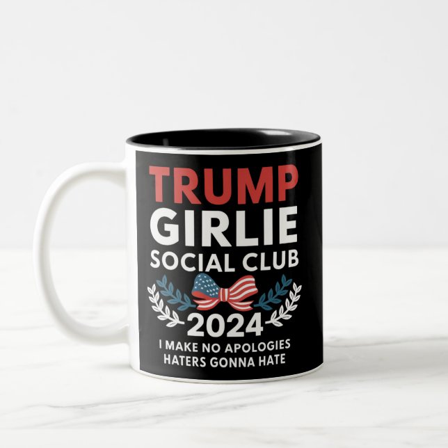 Trump Girlie Coquette Social Club Wahlen Zweifarbige Tasse (Links)