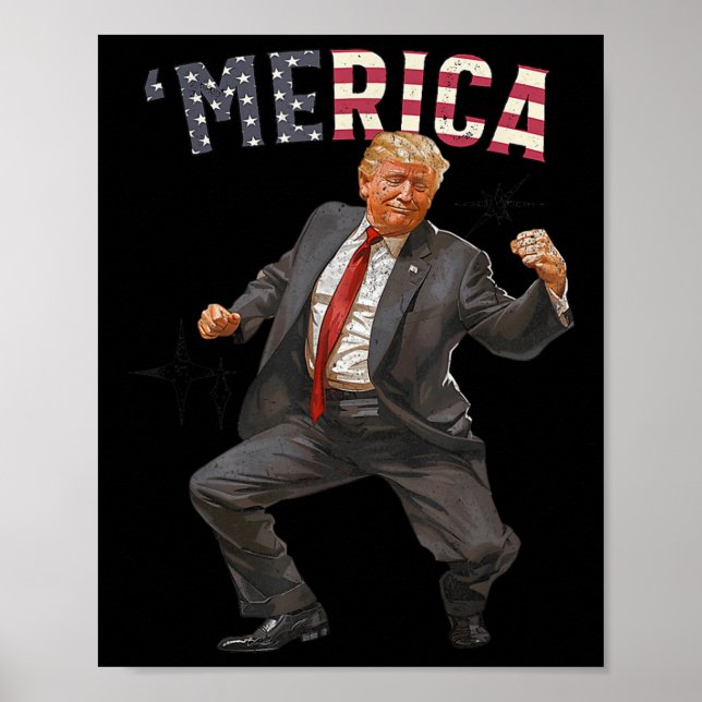 Trump glücklich am 4. Juli Trumps amerikanische Fl Poster (Vorne)