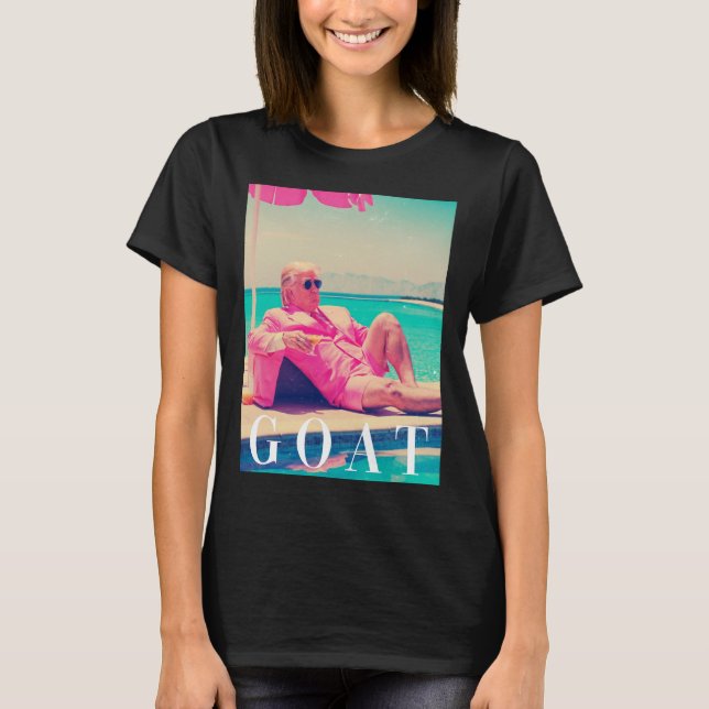 Trump Goat Shirt Sommer 2024 Retro Funny Pink Dona (Vorderseite)