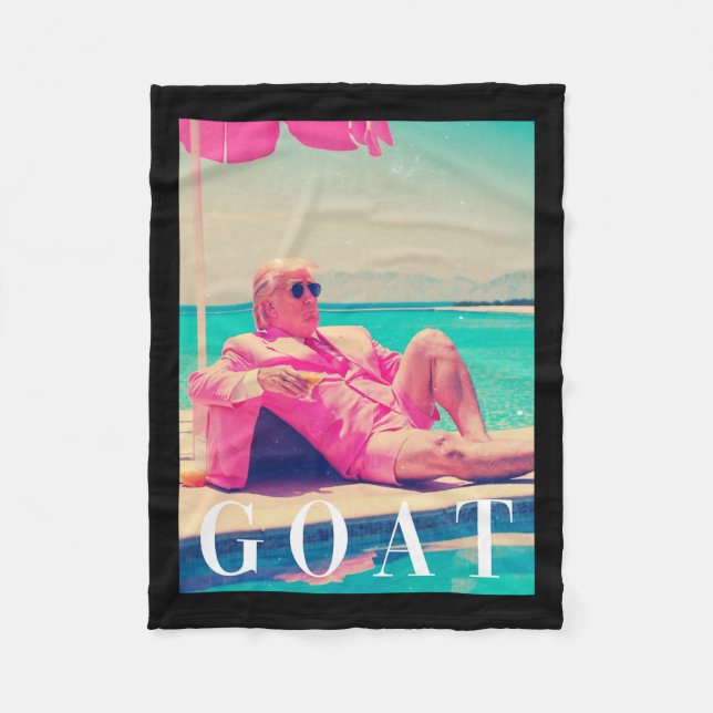 Trump Goat Shirt Sommer 2024 Retro Funny Pink Dona Fleecedecke (Vorderseite)