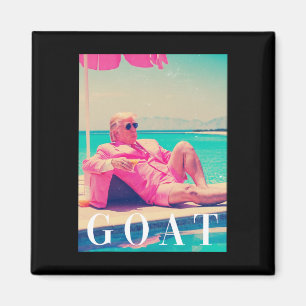 Trump Goat Shirt Sommer 2024 Retro Funny Pink Dona Magnet