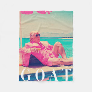 Trump Goat Summer 2024 Retro Funny Pink Donald Tru Fleecedecke