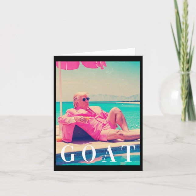 Trump Goat Summer 2024 Retro Funny Pink Donald Tru Karte (Vorderseite)