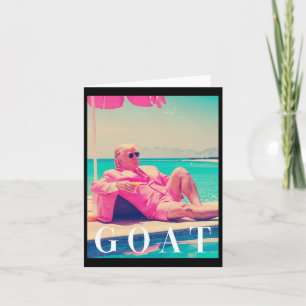 Trump Goat Summer 2024 Retro Funny Pink Donald Tru Karte