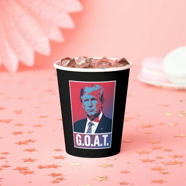 Trump GOAT Wahl 2024 Republikanischer Vintag Pappbecher (Insitu)