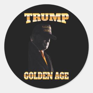 Trump Goldenes Zeitalter Silhouette 45 47 Goldene Runder Aufkleber