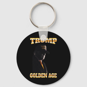 Trump Goldenes Zeitalter Silhouette 45 47 Goldene Schlüsselanhänger