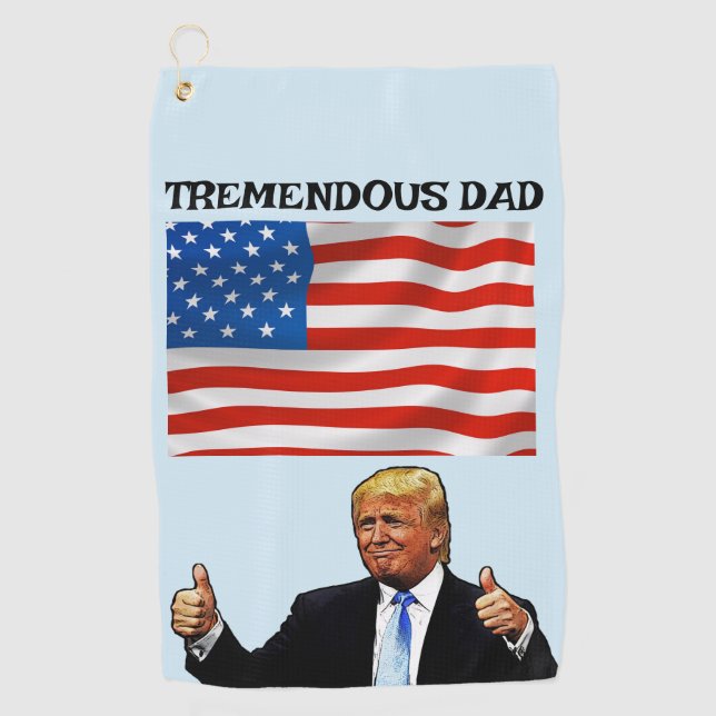 TRUMP GOLF TOWEL TREMENDOUS VATER GOLFHANDTUCH (Vorderseite)