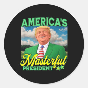 Trump Golfer Amerikas meisterhafte Präsident Men's Runder Aufkleber