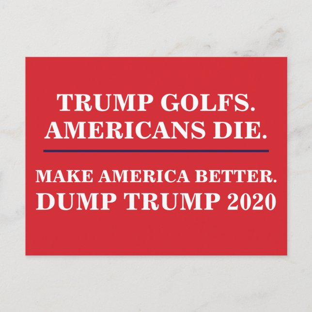 Trump Golfs Amerikaner Die Trump 2020 Postkarte (Vorderseite)