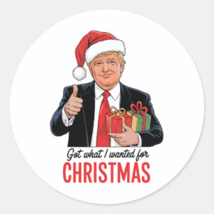 Trump Got, was ich zu Weihnachten Weihnachten Weih Runder Aufkleber