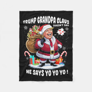 Trump Grandpa Claus Yo Yo Yo Weihnachten Fleecedecke