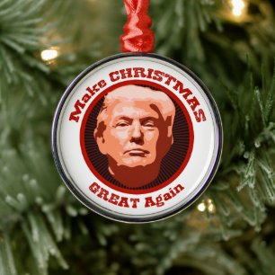 Trump Great Christmas Silbernes Ornament