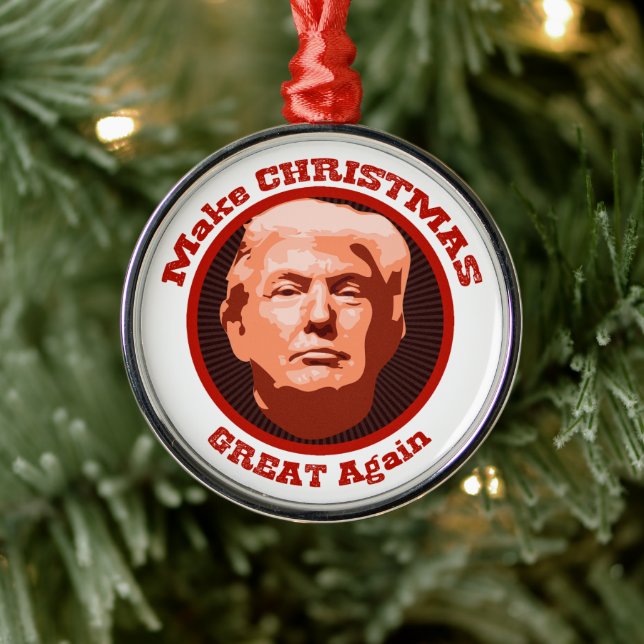 Trump Great Christmas Silbernes Ornament (Baum)