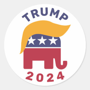 Trump Haar 2024 Wahl Klassische Runde Sticker