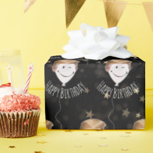 Trump-Haare auf weißen Ballons Geschenkpapier