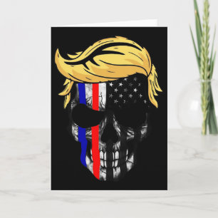 Trump Haarschädel Halloween Trump Kopf 4. Juli Karte