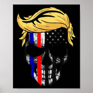 Trump Haarschädel Halloween Trump Kopf 4. Juli Poster