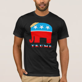 Trump Hair auf Red White und Blue GOP Elephant T-Shirt