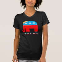 Trump Hair auf Red White und Blue GOP Elephant
