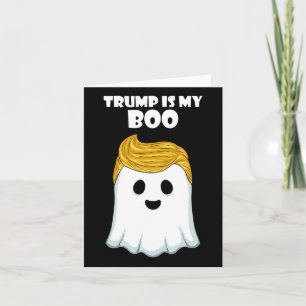 Trump Hair Funny Ghost Halloween Boo Karte