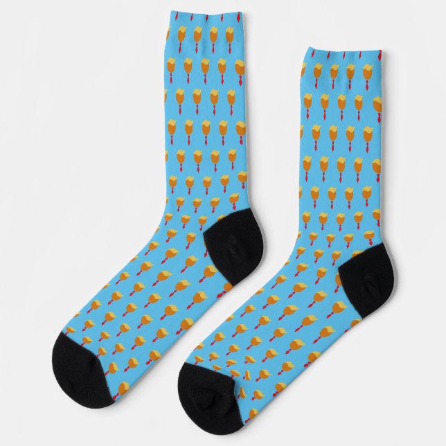 Trump Hair-Krawatte-Emoji /Light Blue-Version Socken (Linkes Detail)