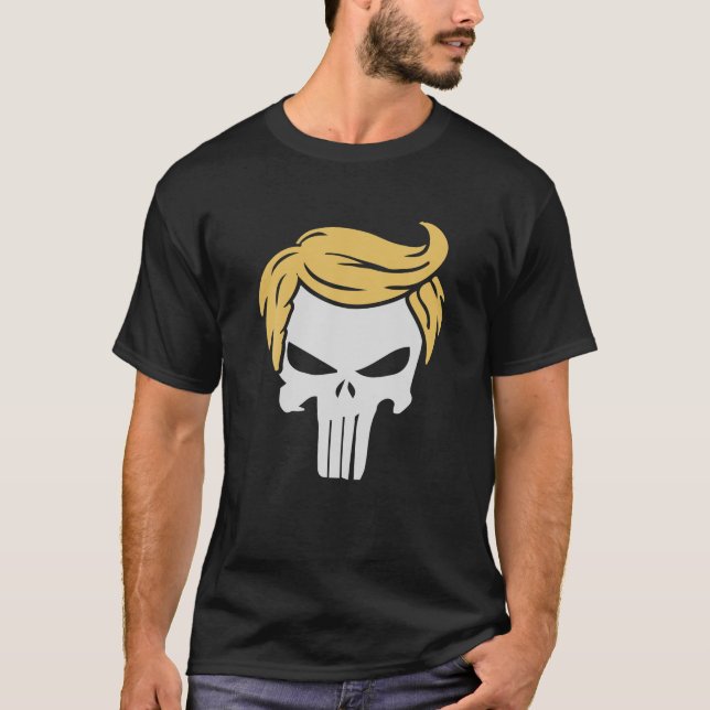Trump Hair Skull Shirt Funny Trump Geschenk T Shir (Vorderseite)