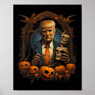 Trump Halloween Costume Beängstigend Präsident Pum Poster