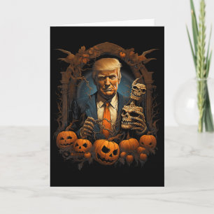Trump Halloween-Kostüm Gruseliger Präsident Kürbis Karte