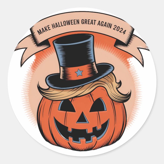 Trump Halloween Pumpkin Sticker (Vorderseite)