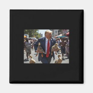 Trump hält Enten und Katzen bei der Abstimmung übe Magnet