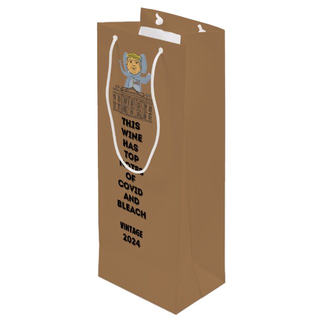 Trump Harris Kennedy Biden lustige niedliche Wahle Geschenktüte Für Weinflaschen (Rückseite Schrägansicht)