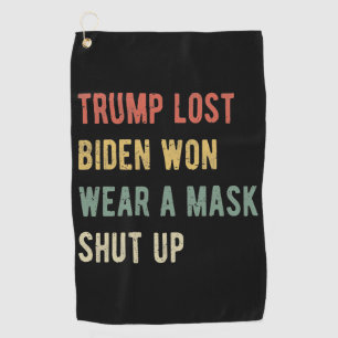 Trump hat Biden verloren, eine Maske zu tragen, Golfhandtuch