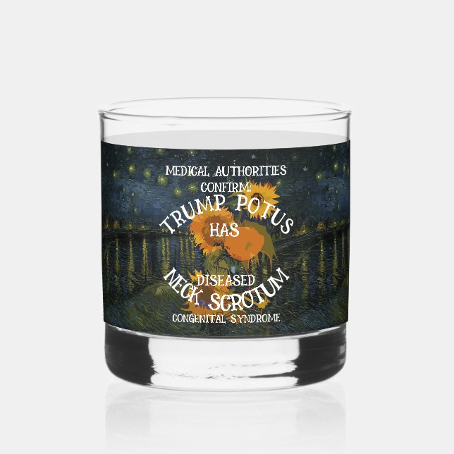 TRUMP HAT EIN NEKROTUM-SYNDROM BESTÄTIGT WHISKYGLAS (Vorderseite)